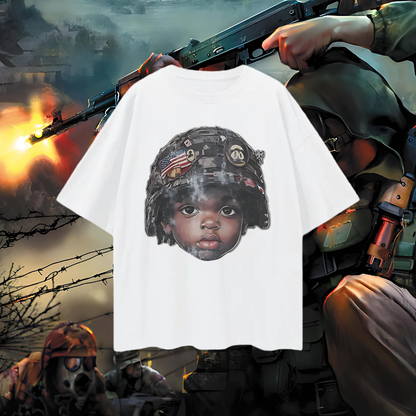 Vintage Like Baby War Helmet Oversized T Shirt