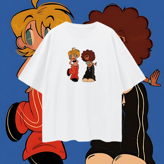 Vintage Like Girls Mary & Judy Graphic Oversized T Shirt
