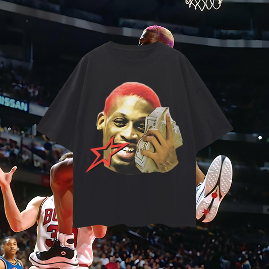 Vintage Like Dennis Rodman Money Graphic Oversized T Shirt