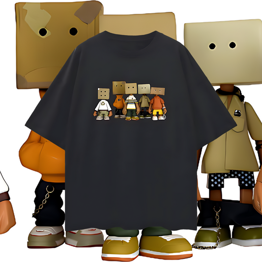 Vintage Like Box Head Michael Lau Designer Toys Y2K Graphic Oversized T Shirt