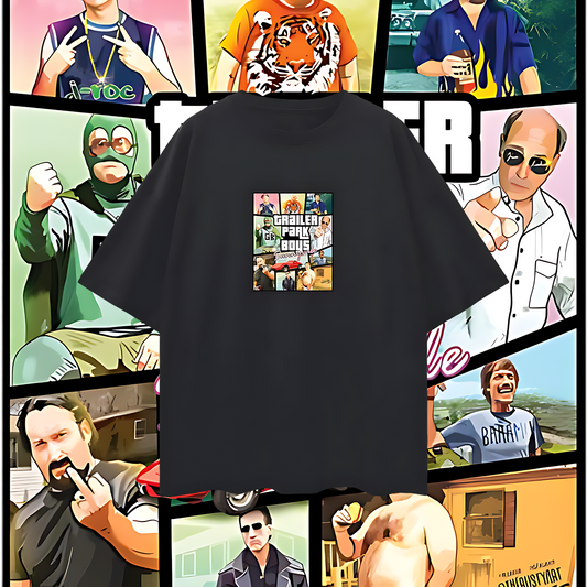 Vintage Like GTA Trailer Park Boys Funny Y2K Graphic Oversized T Shirt