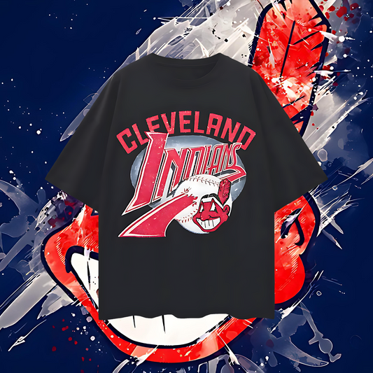Vintage Like Cleveland Indians Baseball Graphic Oversized T Shirt