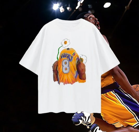 Kobe Bryant Painting 90s Y2K Vintage Like Graphic Oversized T Shirt