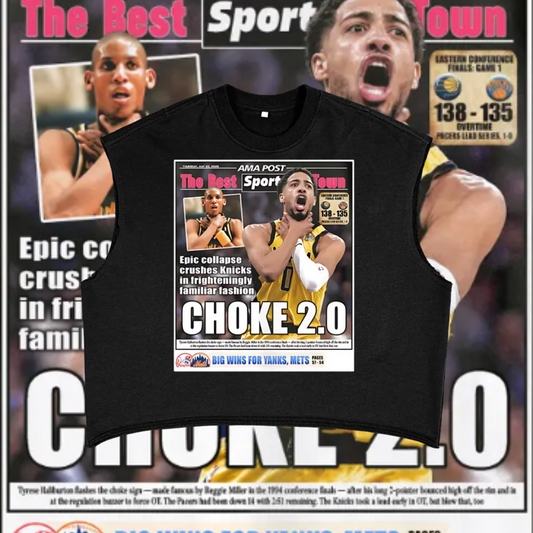 Tyrese Haliburton News Paper 90s Y2K Vintage Like Graphic Boxy Tank Top