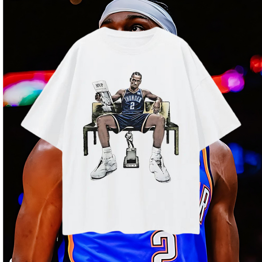 Shai Gilgeous Alexander Thunder MVP 90s Y2K Vintage Like Graphic Oversized T Shirt