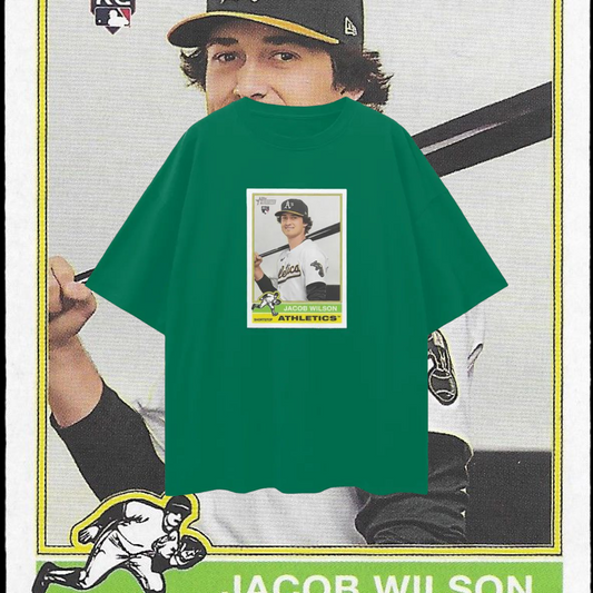 Jacob Wilson Athletics Rookie Card T Shirt Vintage Like Graphic Oversized T Shirt