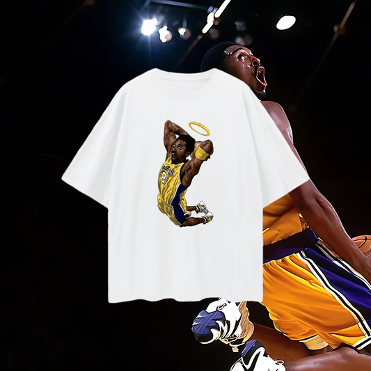 Kobe Bryant Angel Halo 90s Vintage Like Graphic Oversized T Shirt