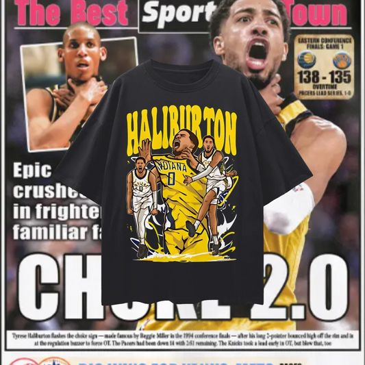 Tyrese Haliburton Pacers 90s Y2K Vintage Like Graphic Oversized T Shirt