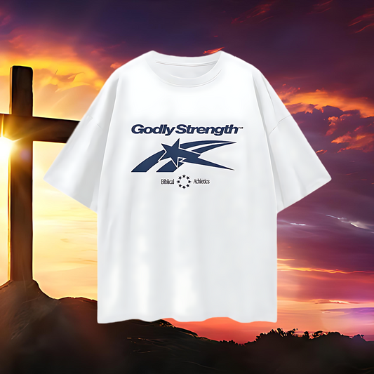 Religious Godly Strength Gym 90s Y2K Vintage Like Graphic Oversized T Shirt