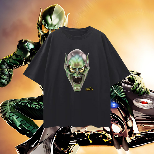 Spiderman Green Goblin Mask Vintage Like Graphic Oversized T Shirt