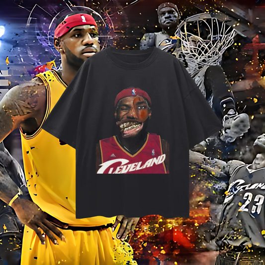 Lebron James Cavs Vintage Like Graphic Oversized T Shirt