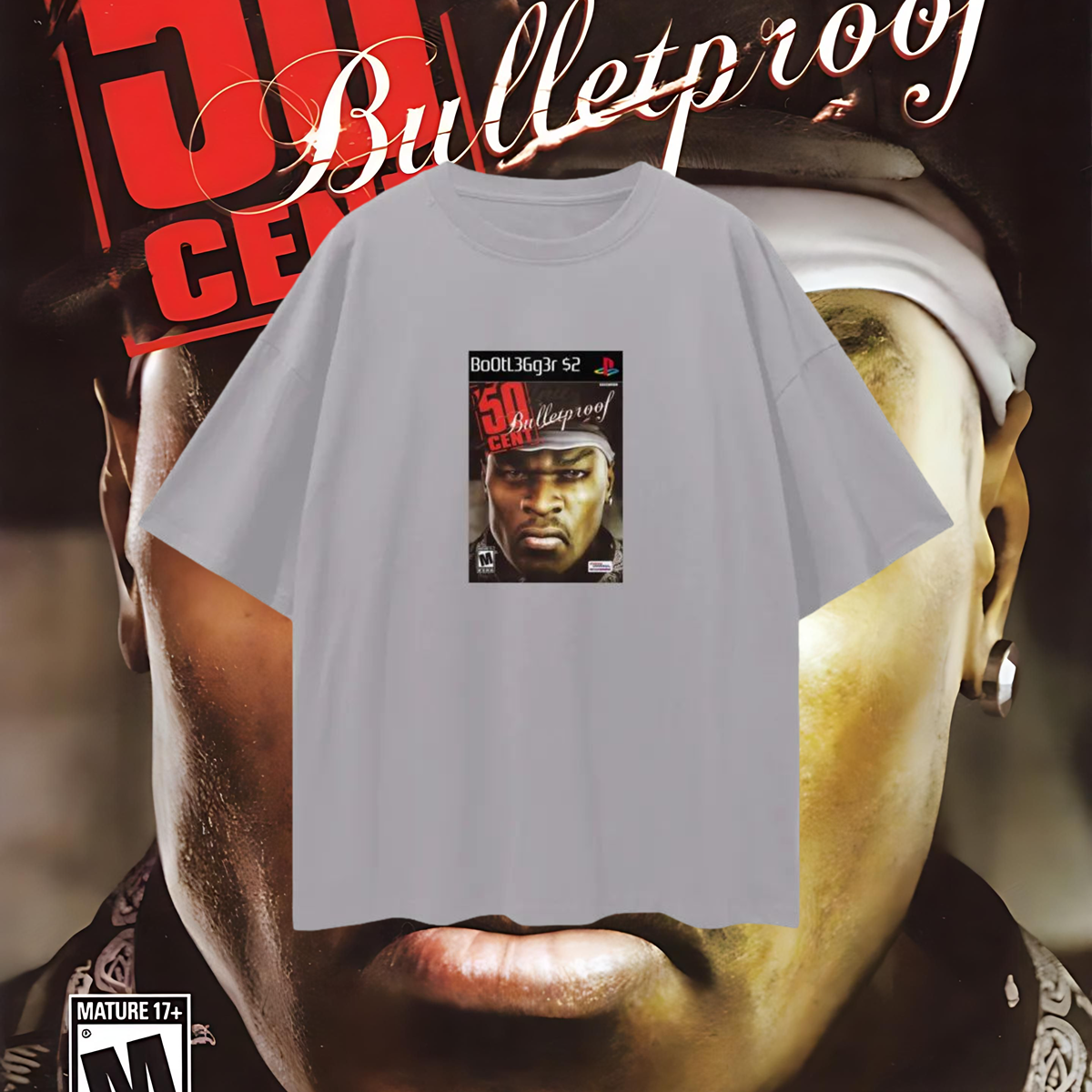 PlayStation 2 50 Cent Bullet Proof PS2 Video Game Disc Tee