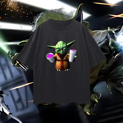 Funny Yoda Star Wars Double Cup Y2K Vintage Like Graphic Oversized T Shirt
