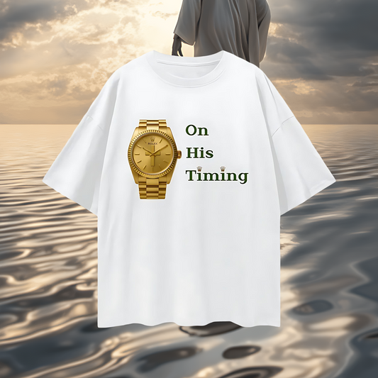 Religious Jesus On His Timing Rolex Like Graphic Oversized T Shirt