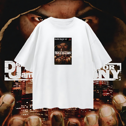 Play Station PS2 Def Jam Game Graphic Oversized T Shirt