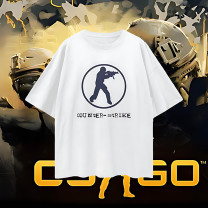 Counter Strike Gaming Graphic Oversized T Shirt