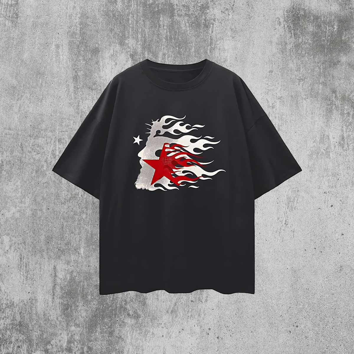 Religious Jesus Hellstar Logo  Like Graphic Oversized T Shirt