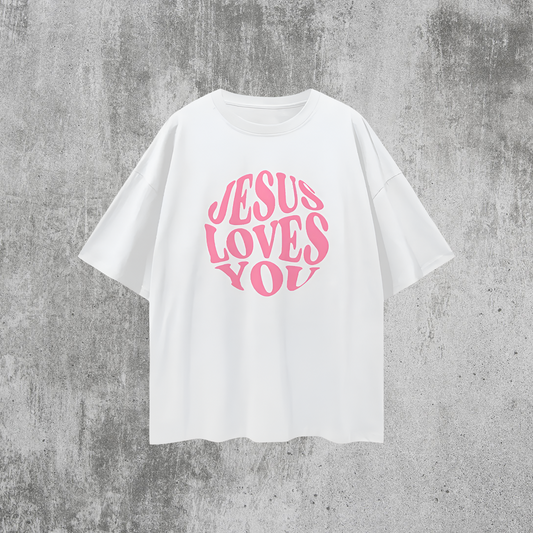 Religious Vintage/Y2K Jesus Loves You Oversized T Shirt