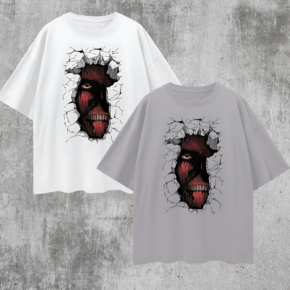 Vintage/Y2K Attack On Titans Anime Graphic Oversized T Shirt