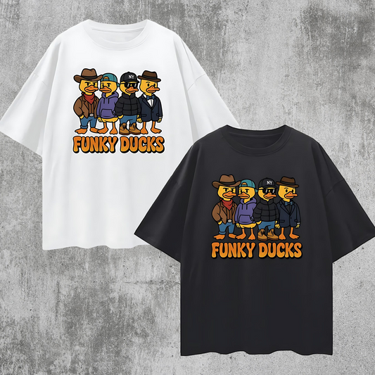 Vintage/Y2K Funny Funky Ducks Graphic Oversized T Shirt