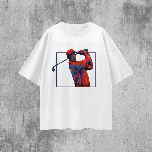 Vintage/Y2K Tiger Woods Colorful Graphic T Shirt