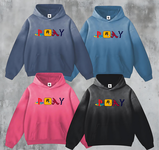 Vintage/Y2K Religious Jesus Pray Logos Oversized Hoodie