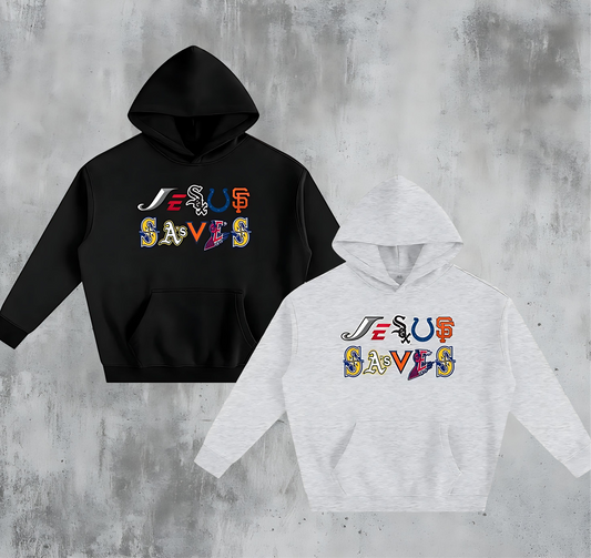 Vintage/Y2K Religious Jesus Saves Logos Oversized Hoodie