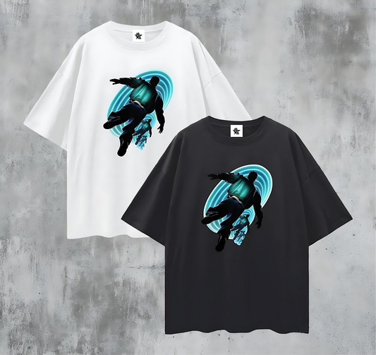 Vintage/Y2K Falling Through "Portal Man" Oversized T Shirt