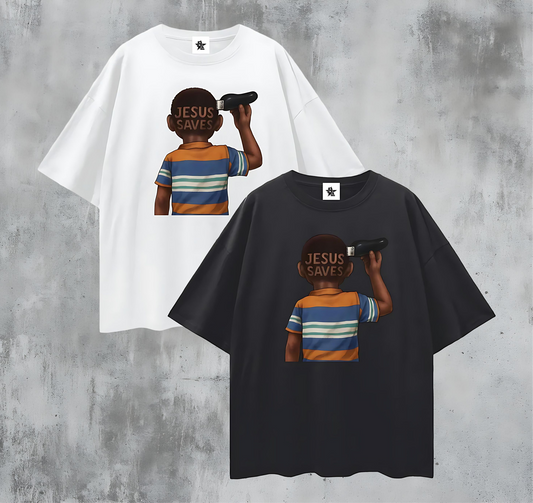 Vintage/Y2K Religious Jesus Saves Oversized T Shirt
