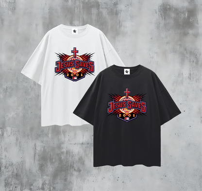 Vintage/Y2K Religious Jesus Saves Oversized T Shirt
