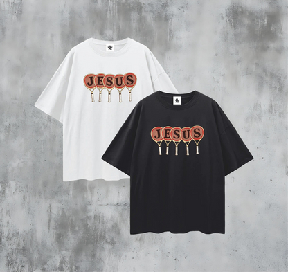 Vintage/Y2K Religious Jesus Tennis Racket Oversized T Shirt