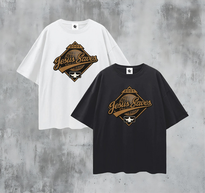 Vintage/Y2K Religious Jesus Saves Oversized T Shirt