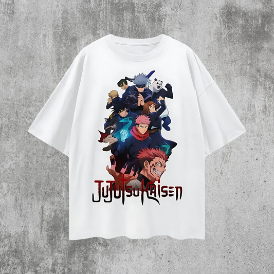 Vintage/Y2K Jujutsu Kaisen Anime Characters Oversized T Shirt