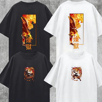 Vintage/Y2K Demon Flamehashira Slayer Anime Oversized T Shirt