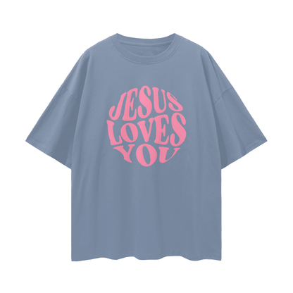 Religious Vintage/Y2K Jesus Loves You Oversized T Shirt