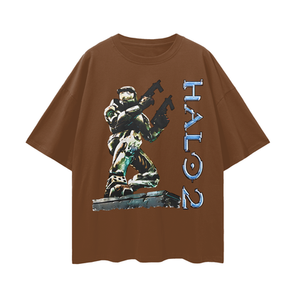Halo 2 Video Game 90s Vintage Like Graphic Oversized T Shirt