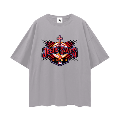 Vintage/Y2K Religious Jesus Saves Oversized T Shirt