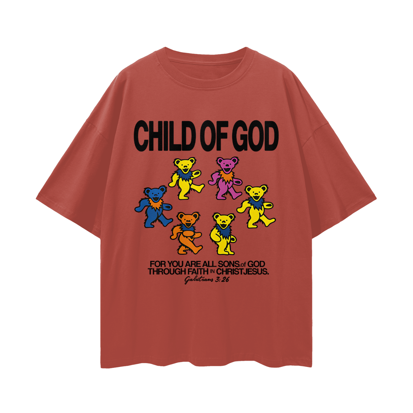 Religious Child Of God Grateful Dead Like Graphic Oversized T Shirt