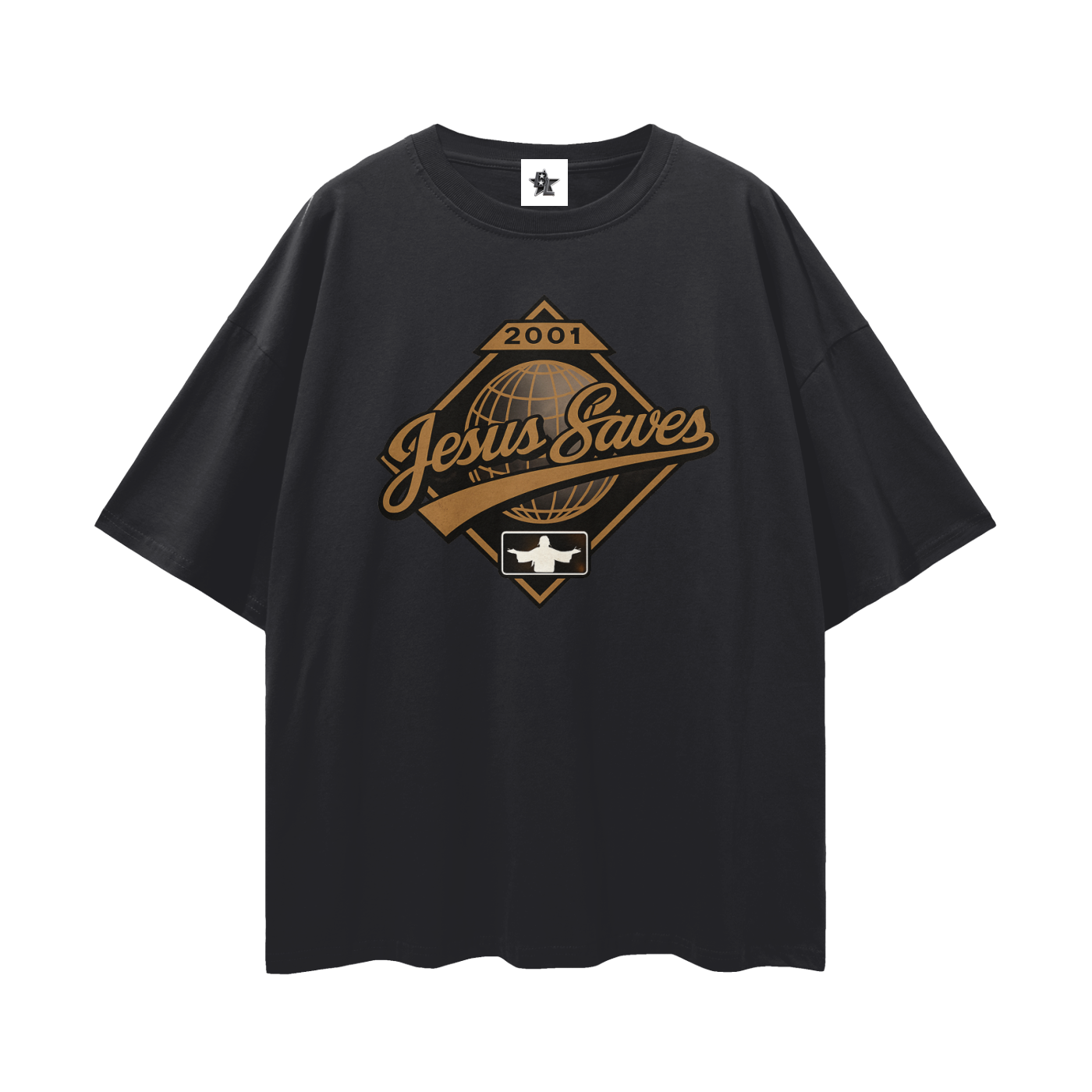 Vintage/Y2K Religious Jesus Saves Oversized T Shirt