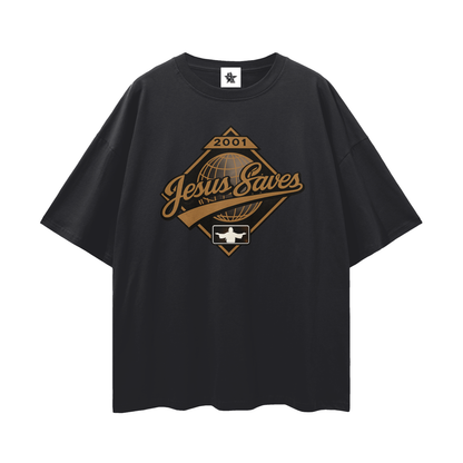 Vintage/Y2K Religious Jesus Saves Oversized T Shirt