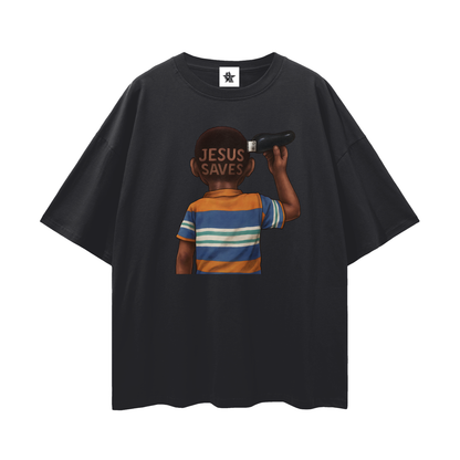 Vintage/Y2K Religious Jesus Saves Oversized T Shirt