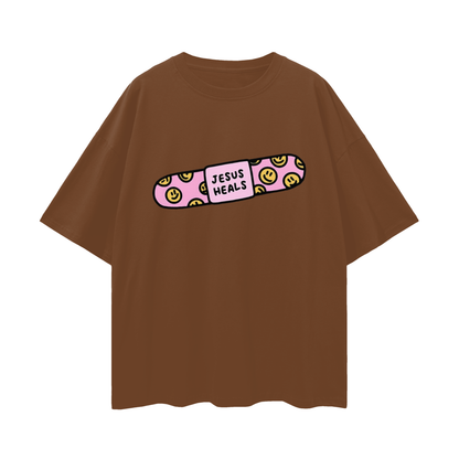 Religious Jesus Heals T Shirt Vintage Like Graphic Oversized T Shirt