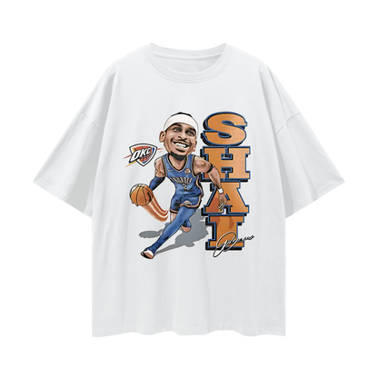 Shai Gilgeous Alexander Thunder MVP 90s Y2K Vintage Like Graphic Oversized T Shirt