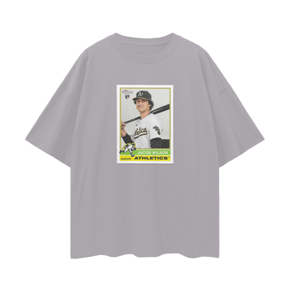 Jacob Wilson Athletics Rookie Card T Shirt Vintage Like Graphic Oversized T Shirt