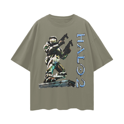 Halo 2 Video Game 90s Vintage Like Graphic Oversized T Shirt