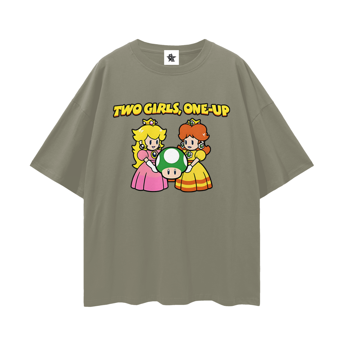 Funny Vintage/Y2K Two Girls One Up Oversized T Shirt