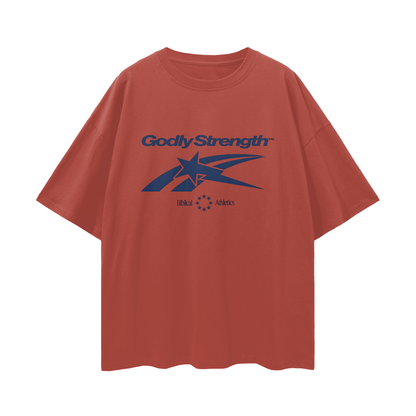 Religious Godly Strength Gym 90s Y2K Vintage Like Graphic Oversized T Shirt