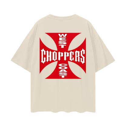 Vintage Like Red West Coast Choppers Oversized T Shirt