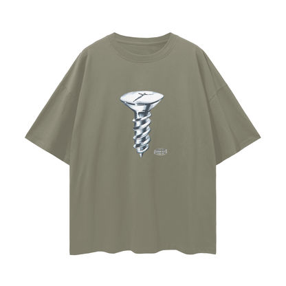 Religious Jesus Isaiah 53:5 Screw Graphic Oversized T Shirt
