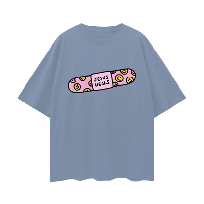 Religious Jesus Heals T Shirt Vintage Like Graphic Oversized T Shirt